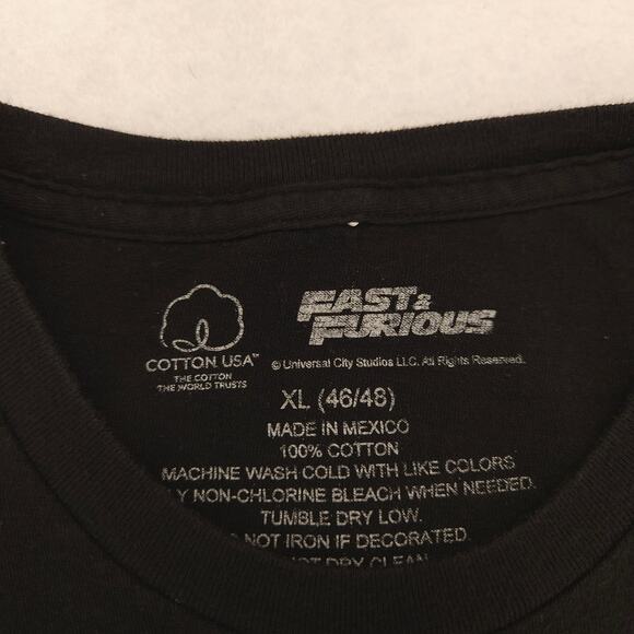 Fast And Furious Movie Crew Neck Short Sleeve T Shirt Mens Size XL Black - Picture 3 of 9